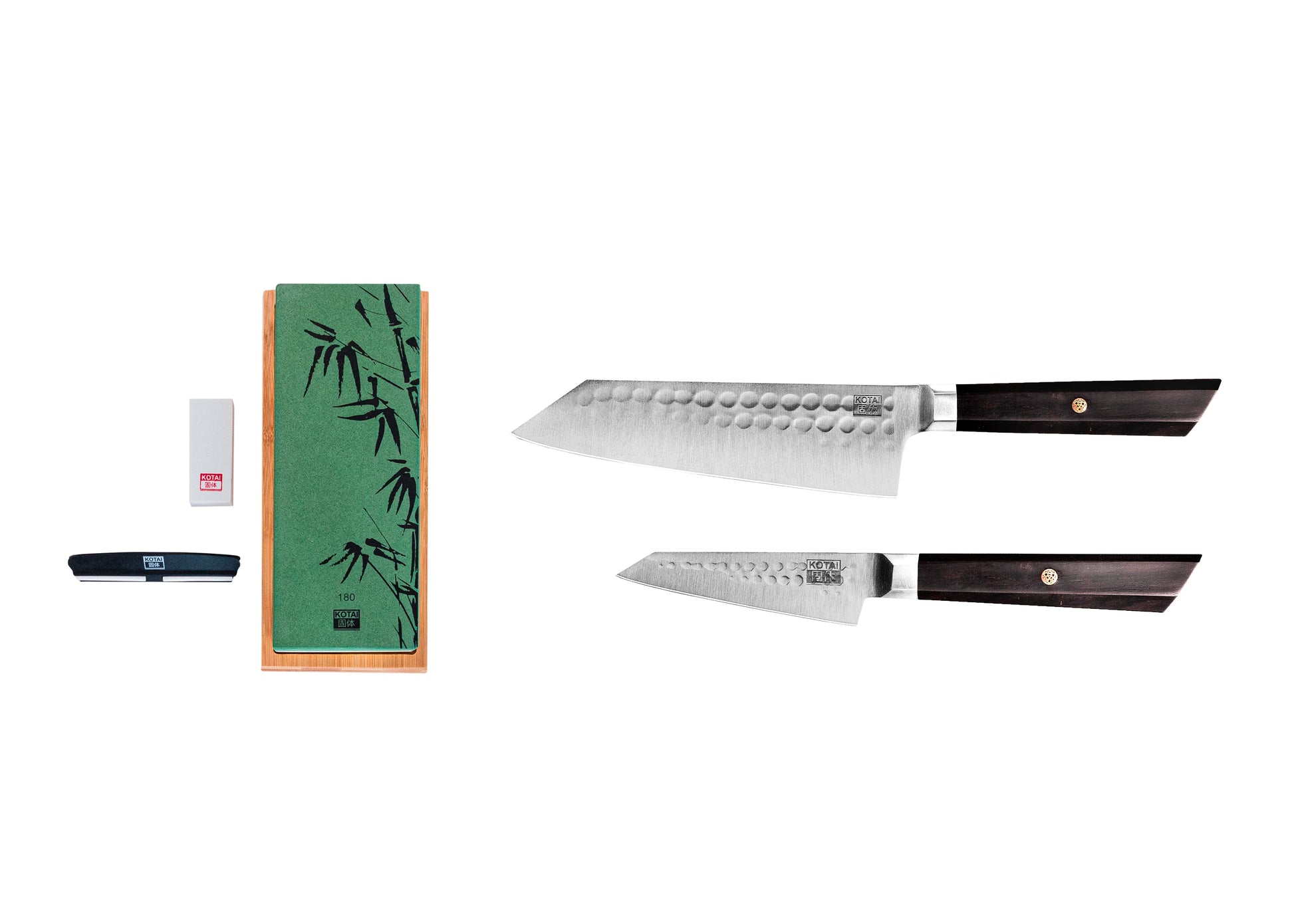 2-Piece Starter Bunka knife set with ebony handles and 440C steel blades.