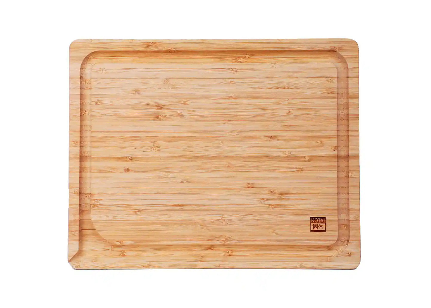 Rectangular bamboo cutting board with smooth double-sided surface.