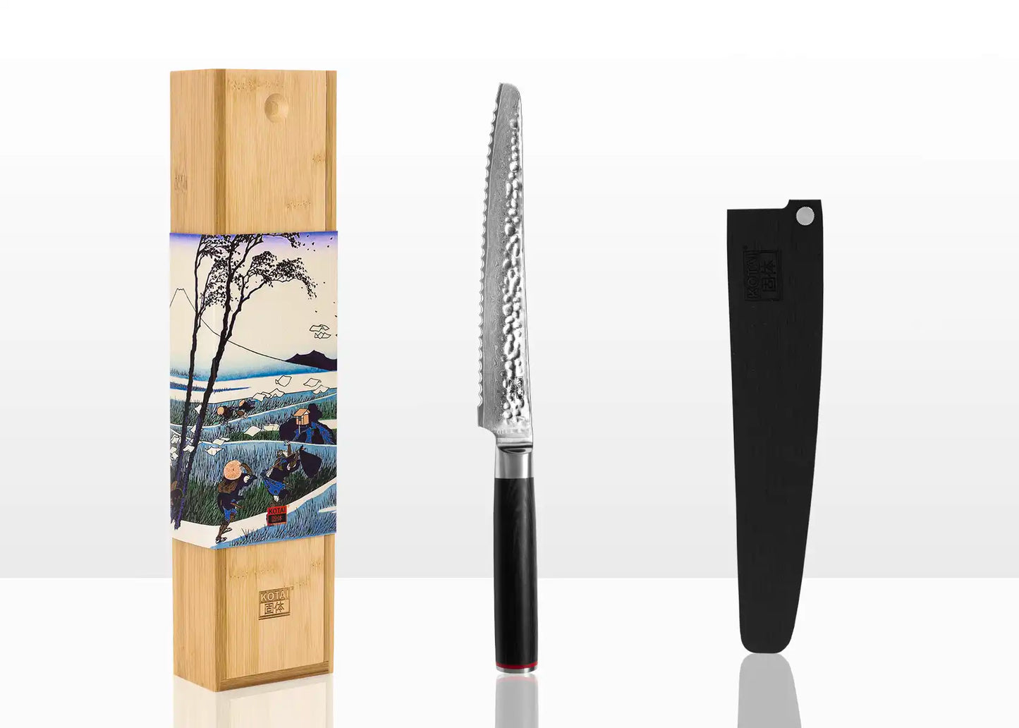 20 cm Serrated Bread knife with 440C blade and pakkawood handle.