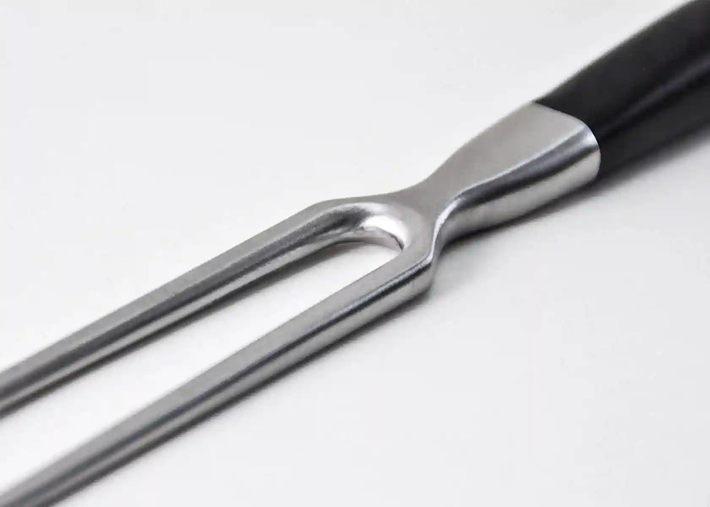 29 cm stainless steel carving fork with dual tines.