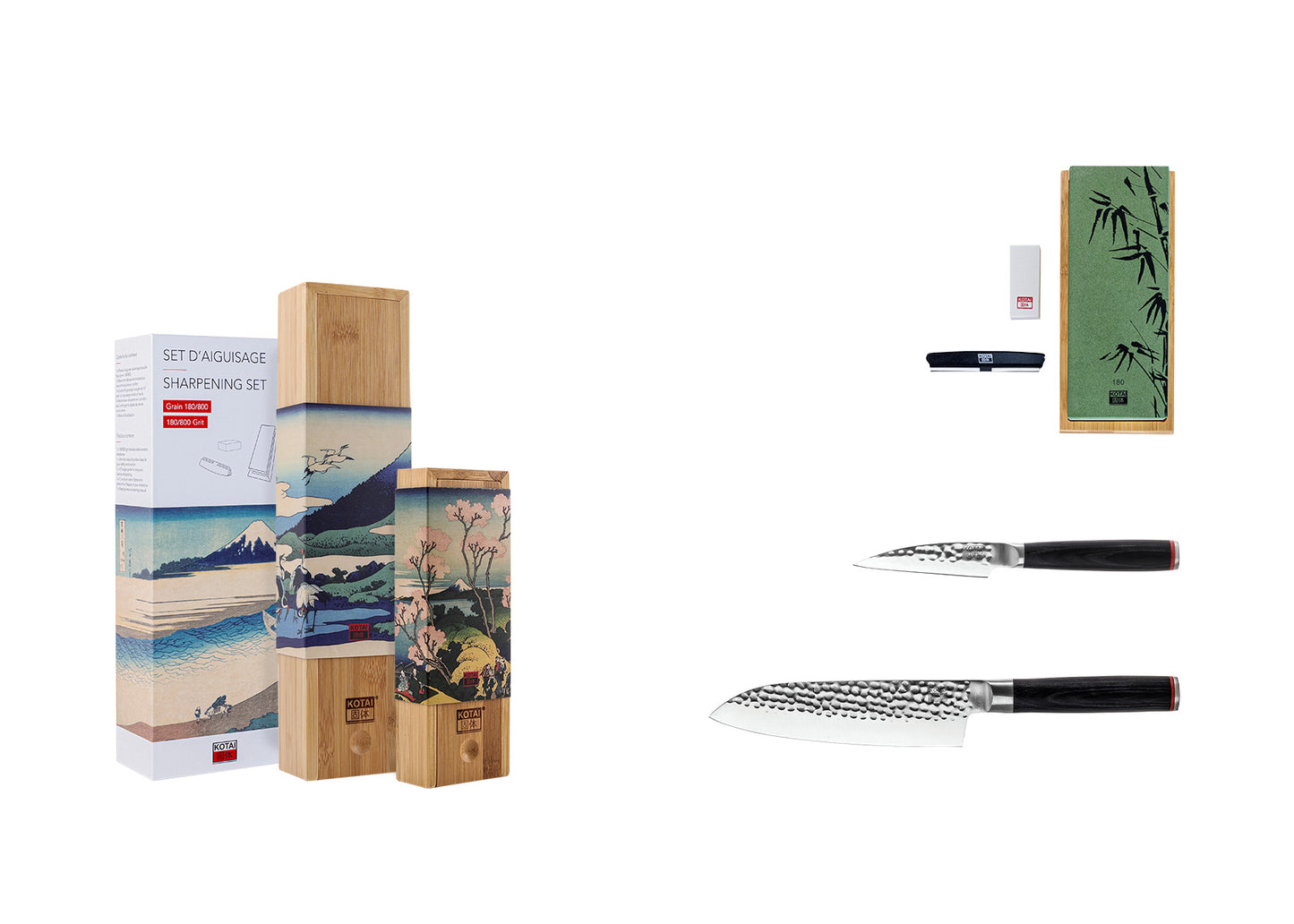 3-Piece Starter Pakka knife set with 440C steel blades and black pakkawood handles.