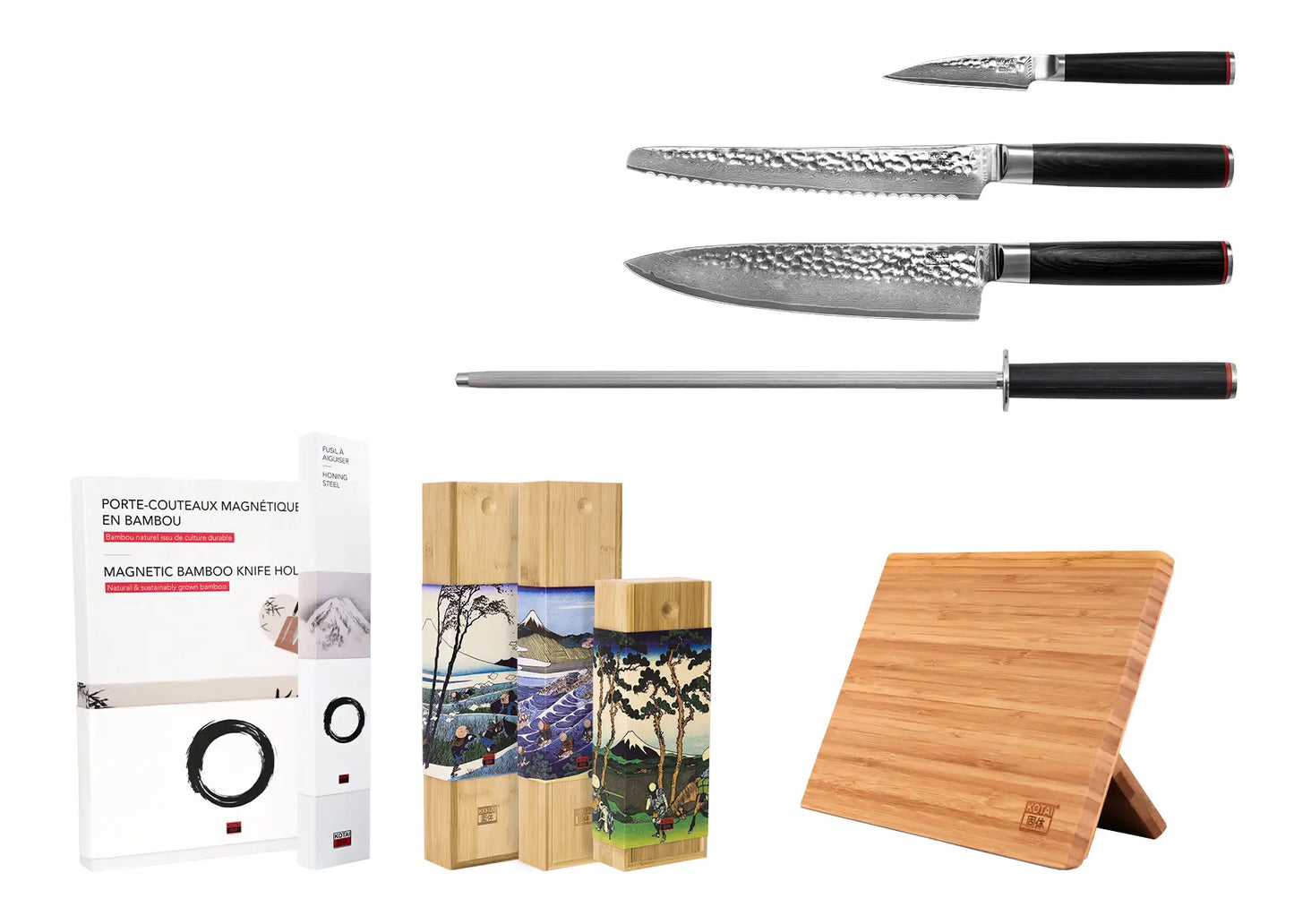 Set de couteaux essentiels 5 pièces - Collection Pakka Damascus