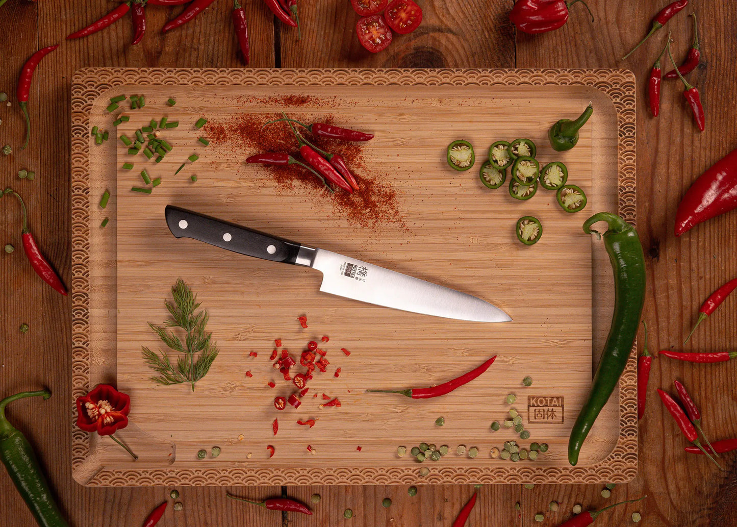9-Piece Hashi Classic knife set with molybdenum steel blades and pakkawood handles.