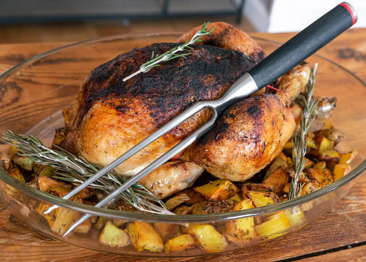 4-Piece Pakka knife set with Japanese 440C steel blades.