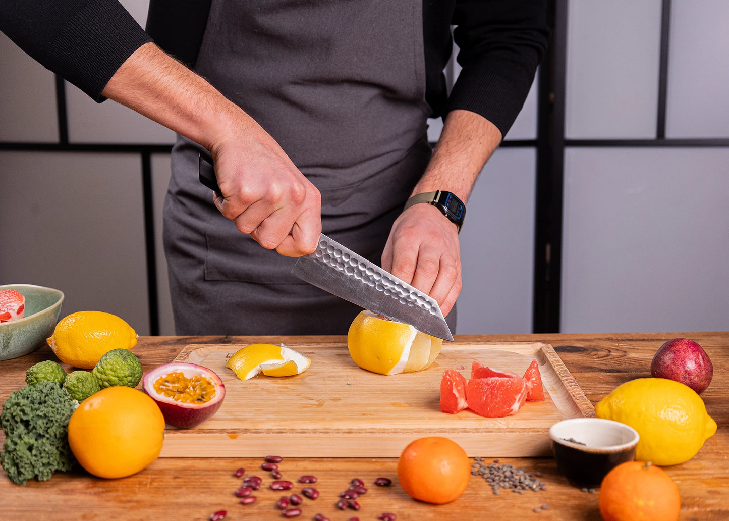 2-Piece Bunka knife set with Japanese 440C steel blades.