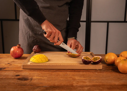 Starter 2-Piece Hashi Classic knife set with molybdenum steel blades and pakkawood handles.