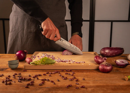 2-Piece Hashi Damascus knife collection with layered MVS10Cob steel blades.