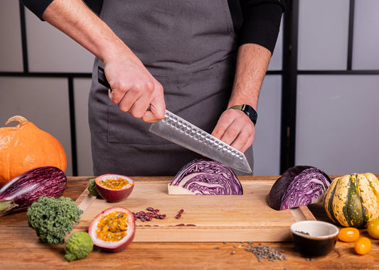 6-Piece Bunka knife set with Japanese 440C steel blades.