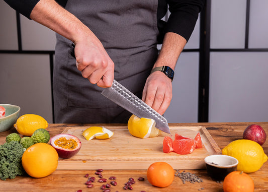 6-Piece Complete Bunka knife set with ebony handles and 440C steel blades.