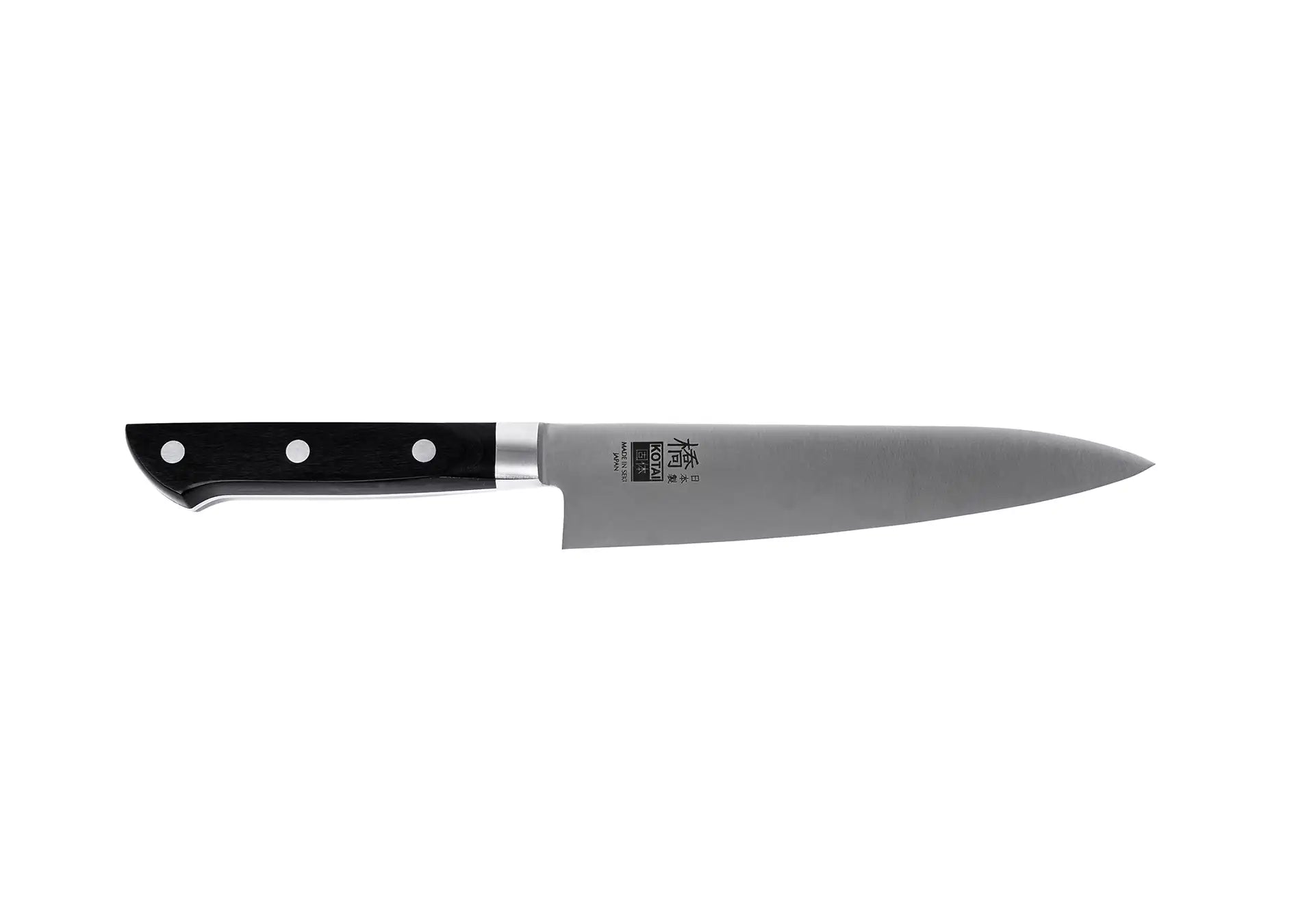 180 mm Hashi Classic Gyuto chef knife with molybdenum steel blade and pakkawood handle.
