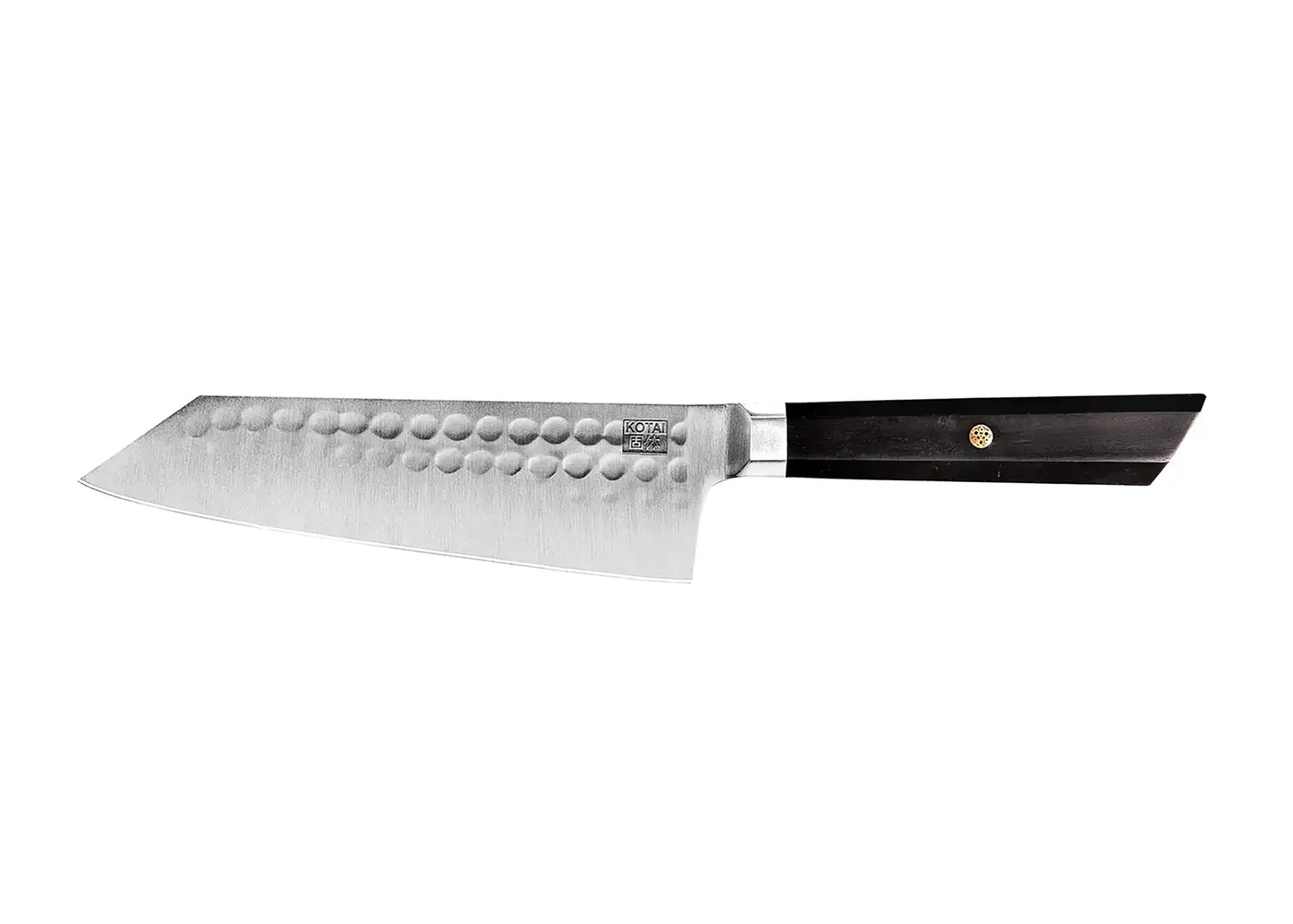 17 cm Santoku knife made of 440C steel with ebony handle.
