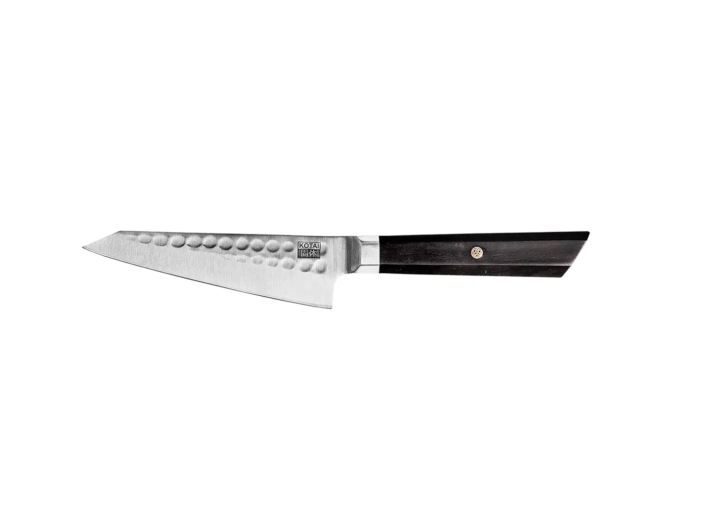 13.5 cm petty knife crafted from 440C steel with ebony handle.