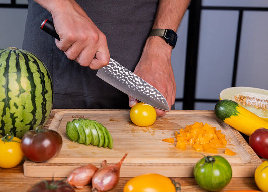 3-Piece Starter Pakka knife set with 440C steel blades and black pakkawood handles.