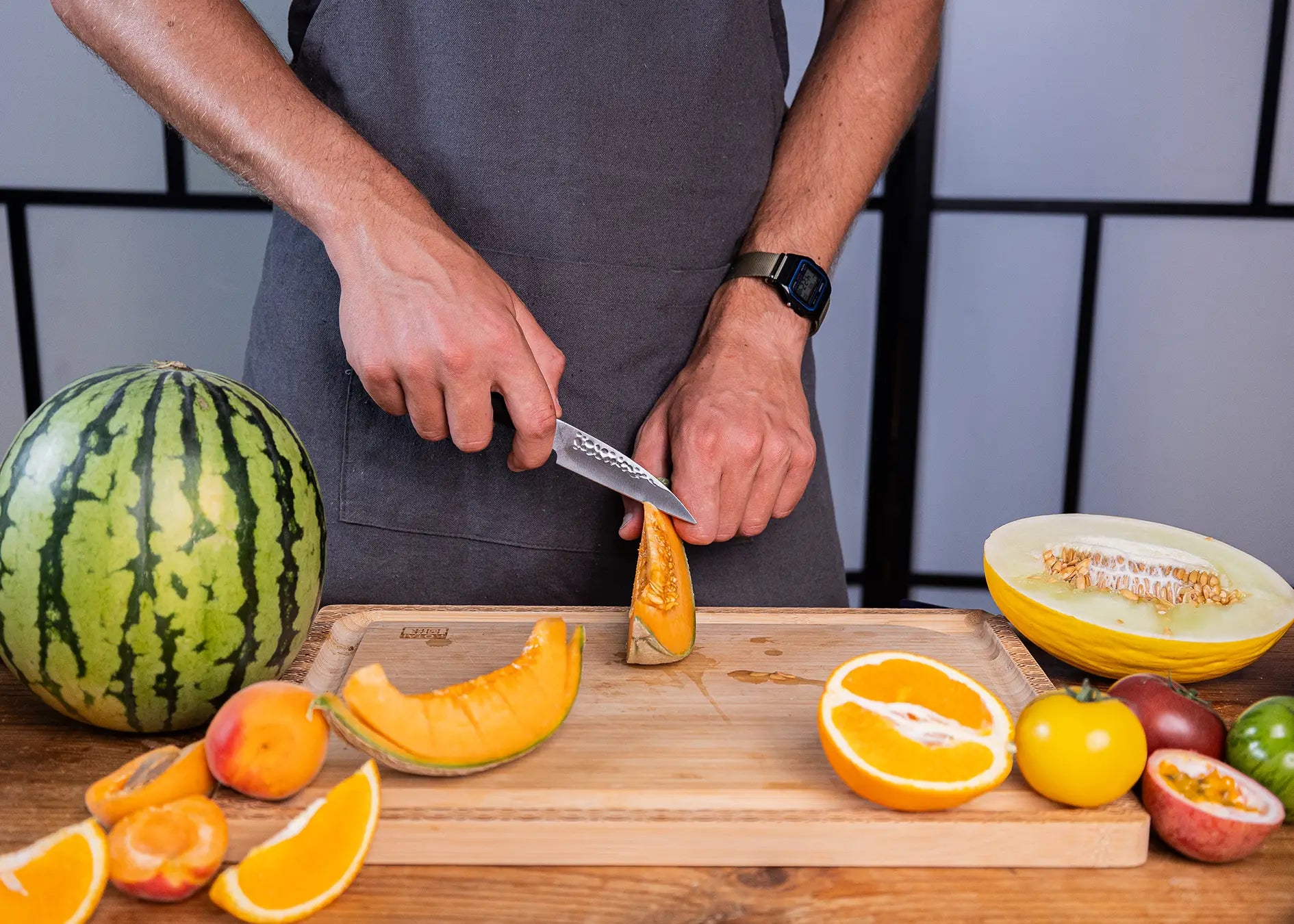 3-Piece Pakka knife set with Japanese 440C steel blades.