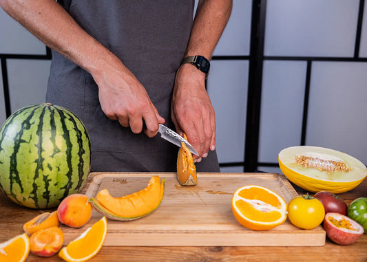 3-Piece Pakka knife set with Japanese 440C steel blades.