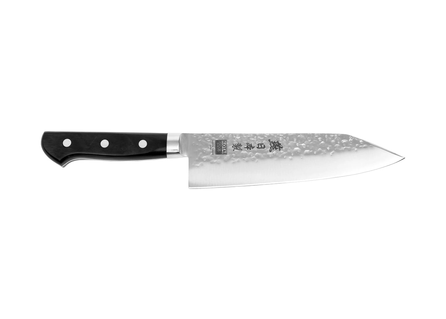 180 mm Santoku knife in 1K6 steel with black pakkawood handle.