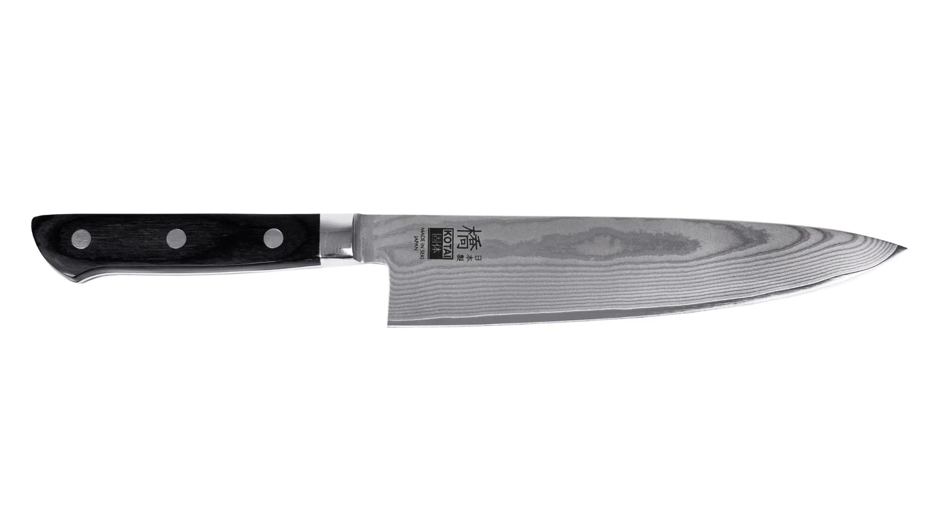 Japanese Chef's knife Gyuto from the Hashi Damascus collection with a 200 mm blade.