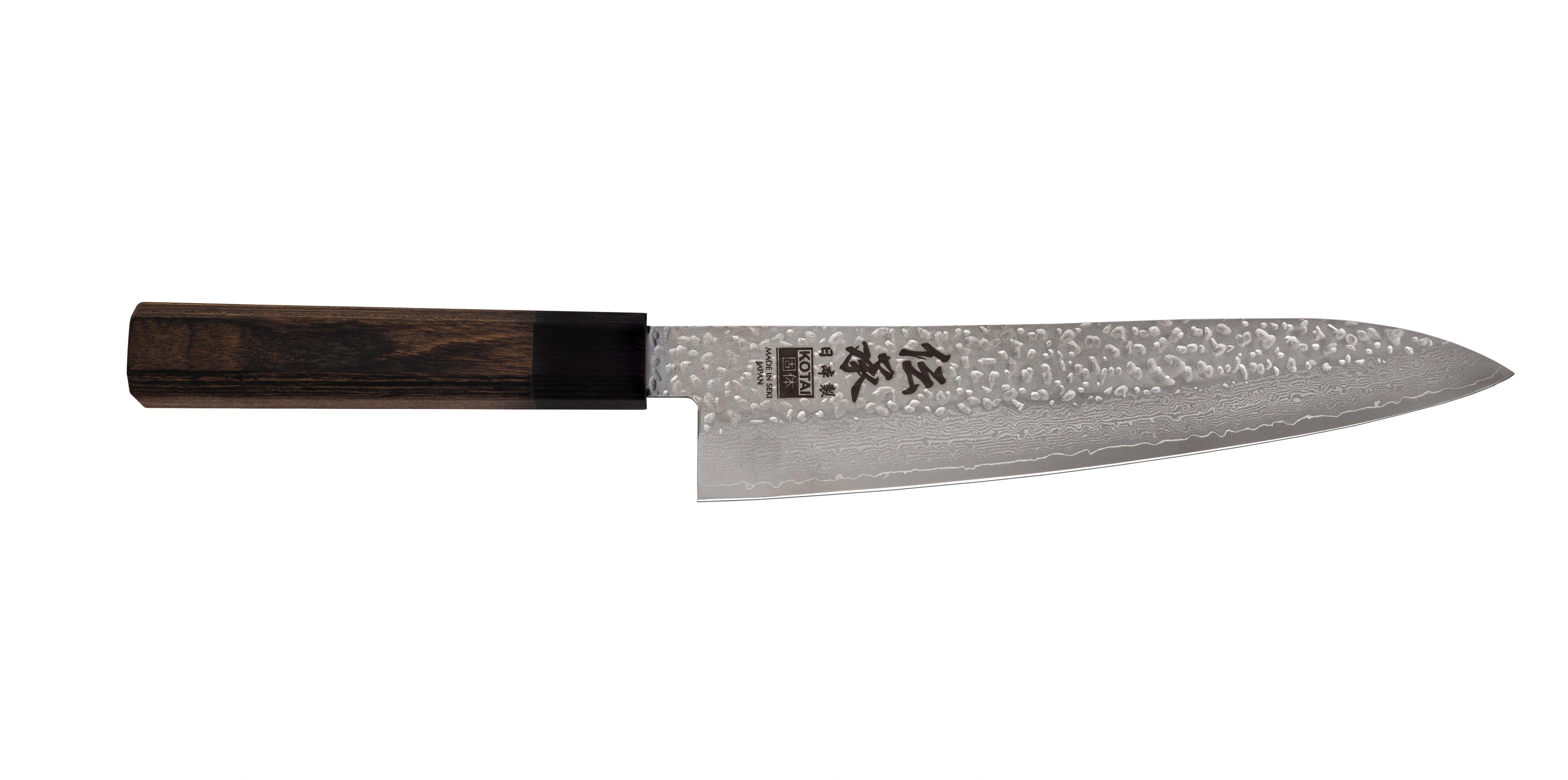 Gyuto knife from the Densho Collection made in Japan with 67 layer damascus steel.