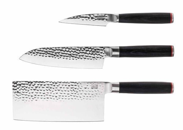Kotai High Carbon Stainless Steel Pakka 3-Piece Knife Set Starter Delu –  KotaiKitchenUSA