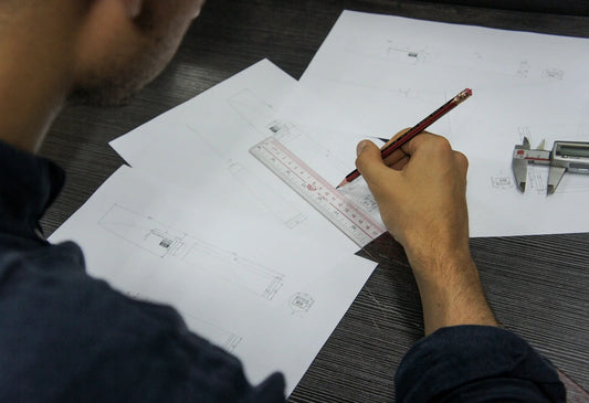 Technical drawing of a knife