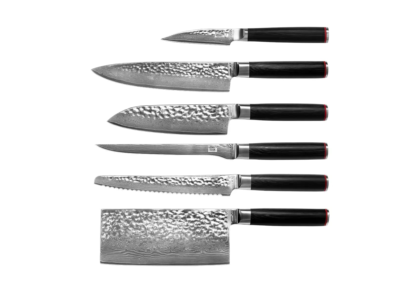 Complete 6-Piece Knife Set - Pakka Damascus Collection
