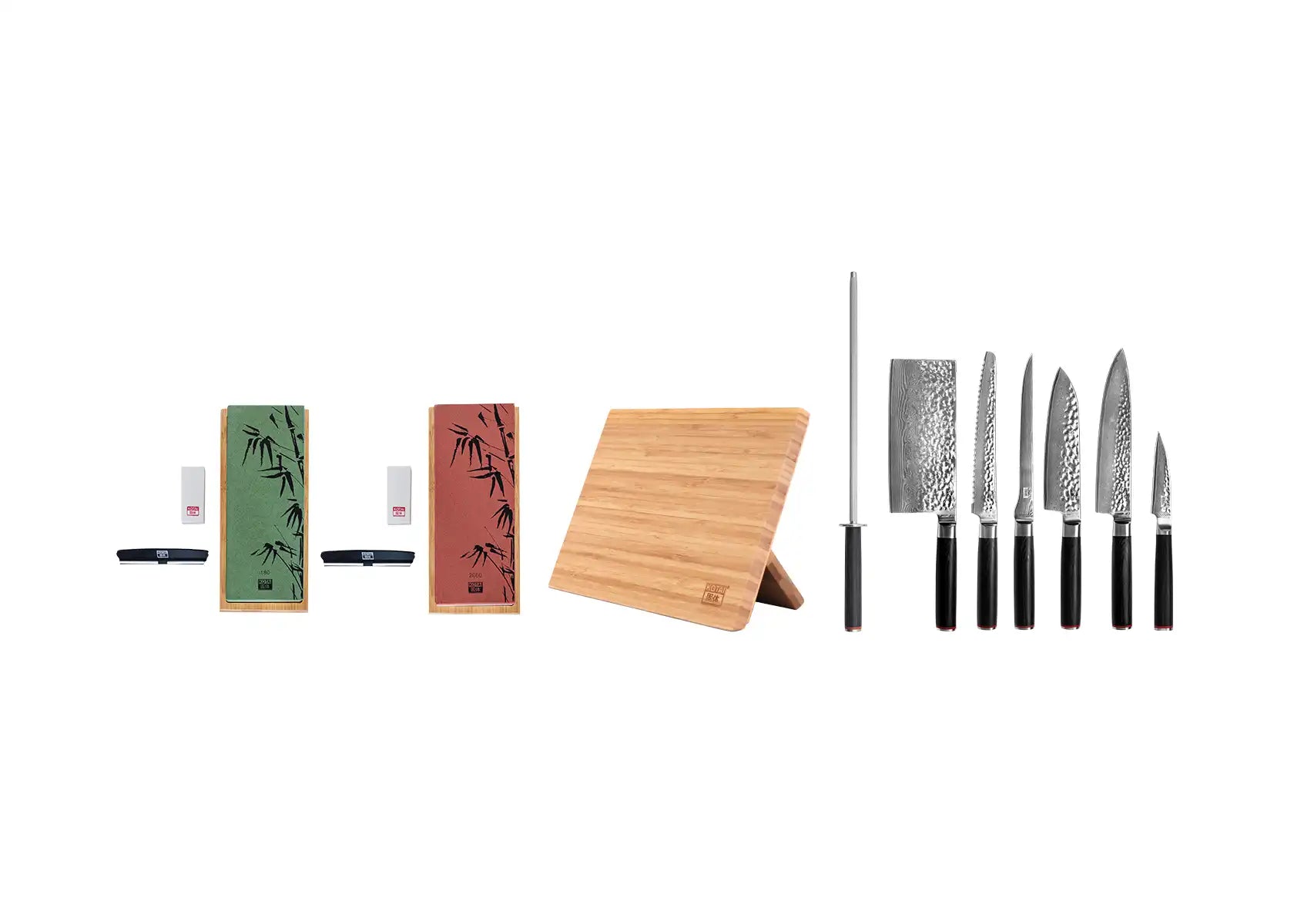 Complete Professional 10-Piece Knife Set - Pakka Damascus Collection