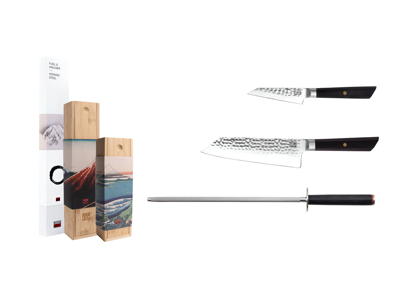 Ensemble de couteaux de démarrage 3 pièces - Collection Bunka (acier à aiguiser)