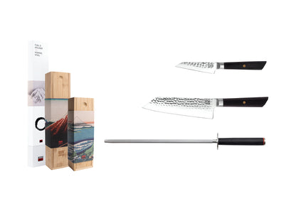 Ensemble de couteaux de démarrage 3 pièces - Collection Bunka (acier à aiguiser)