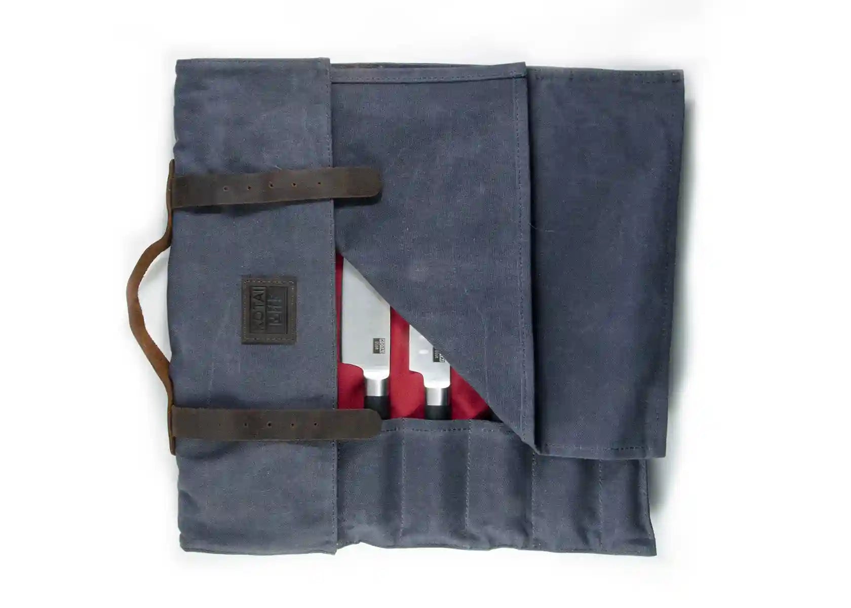 Chef Knife Roll-up Bag - Leather & Canvas