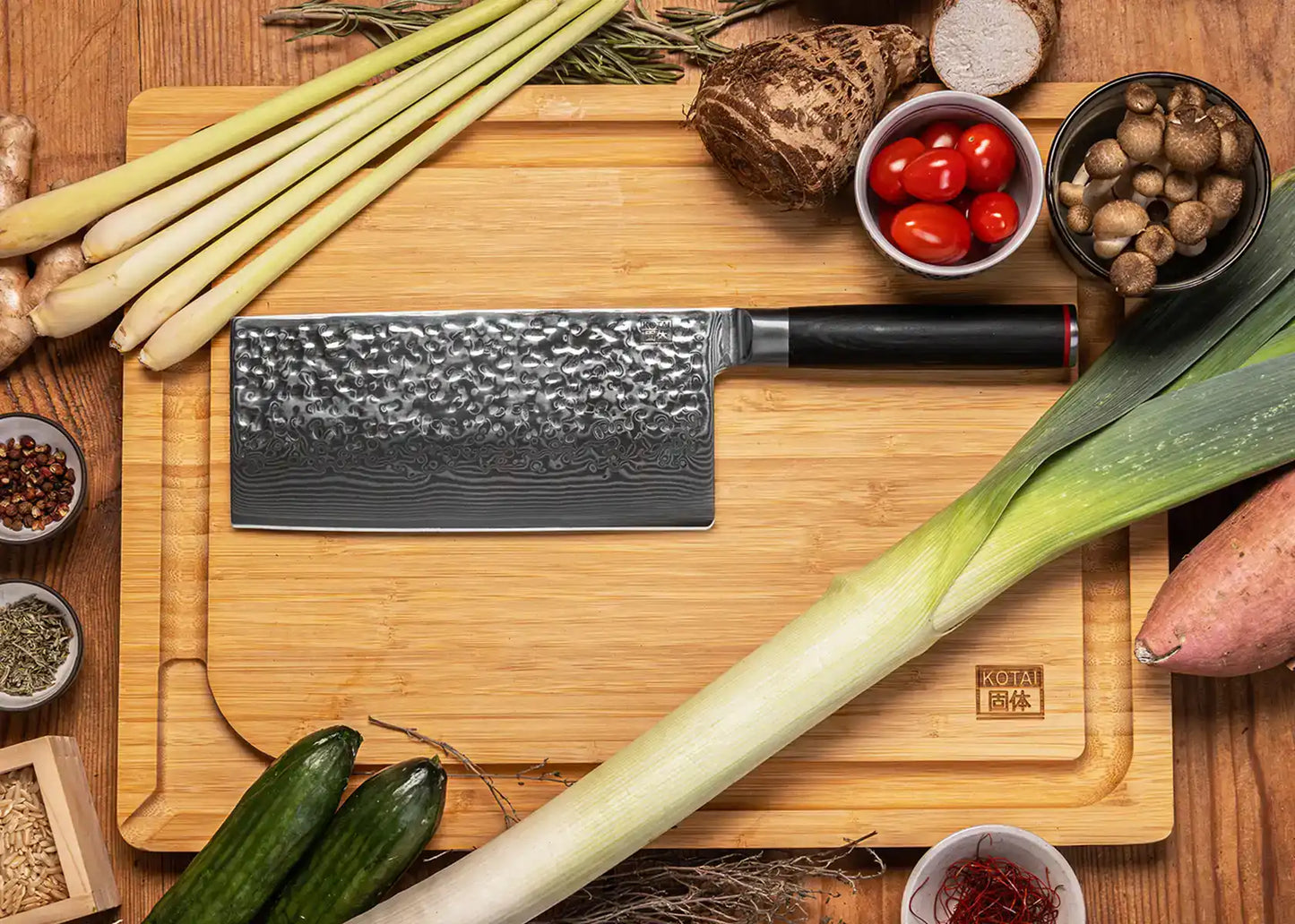 Cleaver Knife 190 mm - Pakka Damascus Collection