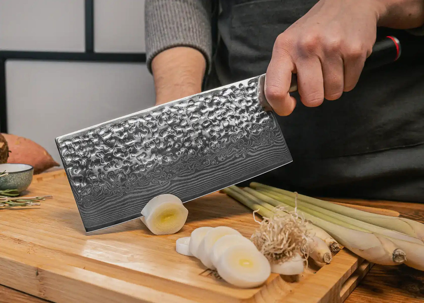 Cleaver Knife 190 mm - Pakka Damascus Collection