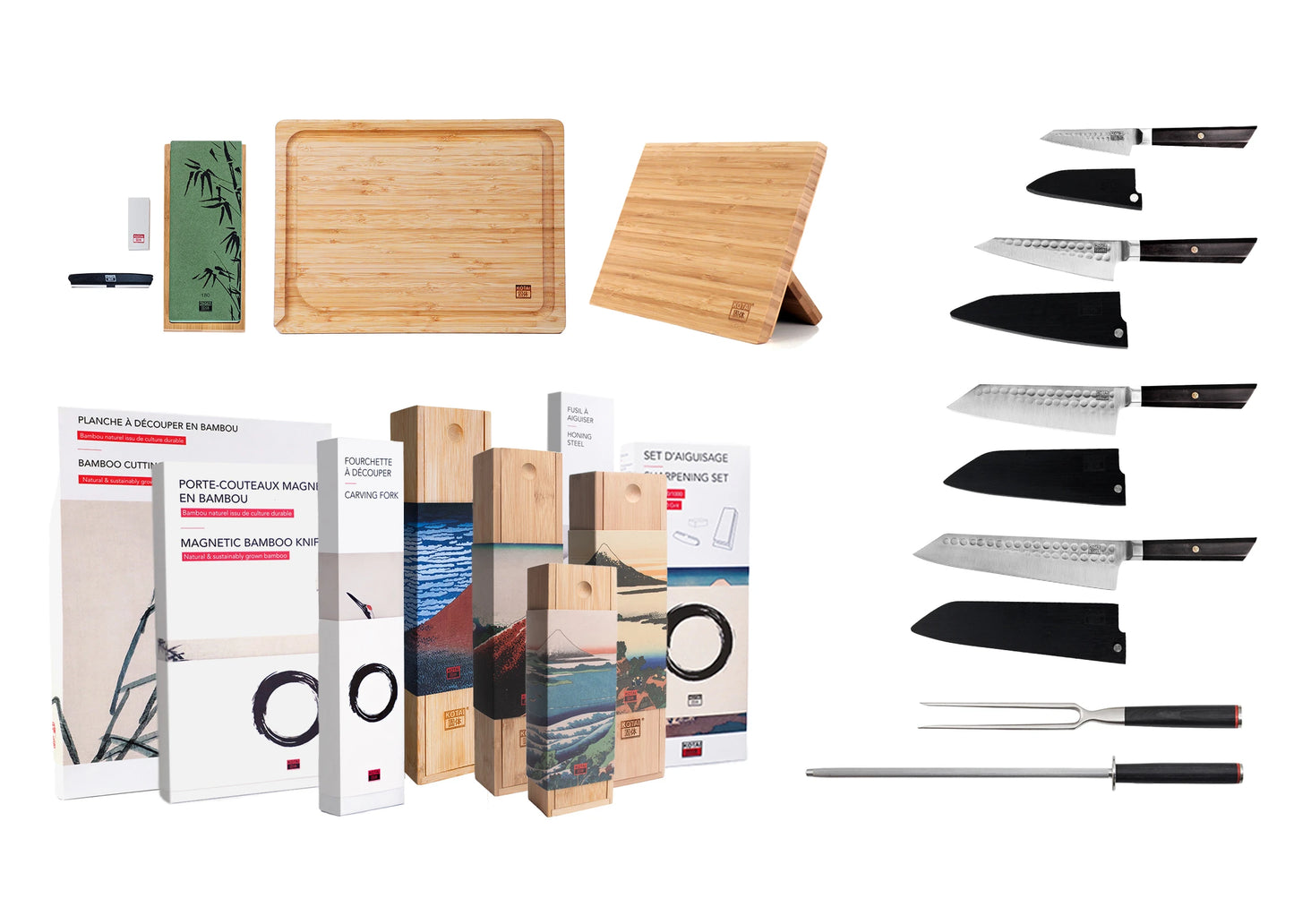 Set Completo de Cuchillos de 9 piezas - Colección Bunka