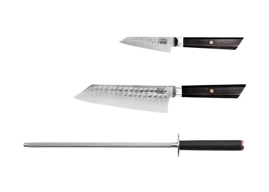Starter 3-Piece Knife Set - Bunka Collection (Honing Steel)