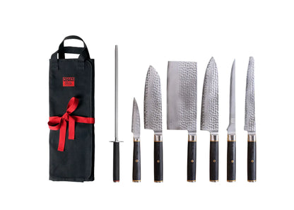Set de Cuchillos Completo Nómada de 8 piezas - Colección Pakka San-Mai