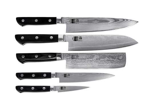 Set Completo di 5 Coltelli - Collezione Hashi Damasco