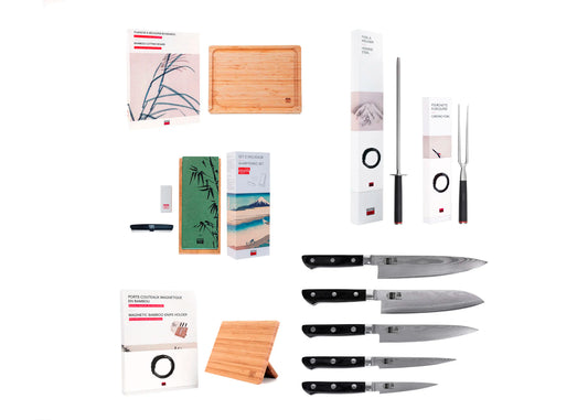 Set Complet de Couteaux 10 Pièces - Collection Hashi Damas