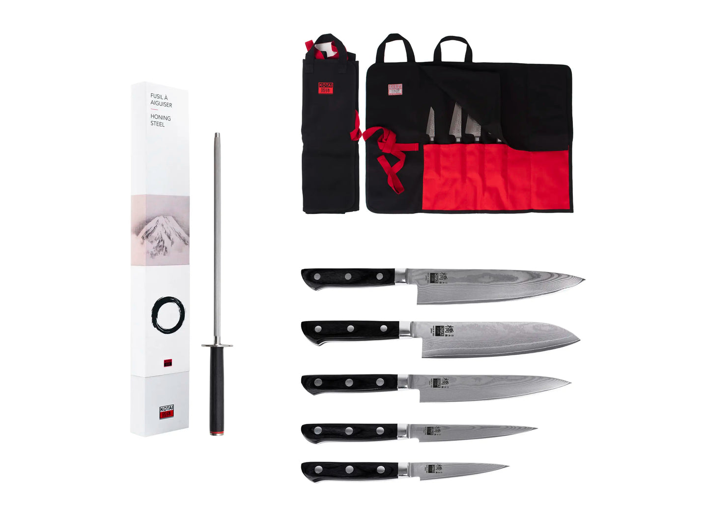 Set Complet de Couteaux 7 Pièces - Collection Hashi Damas