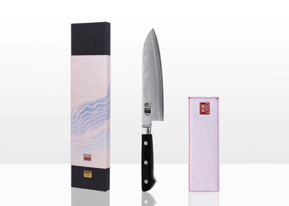 Couteau Santoku - Lame de 180 mm - Collection Hashi Damas