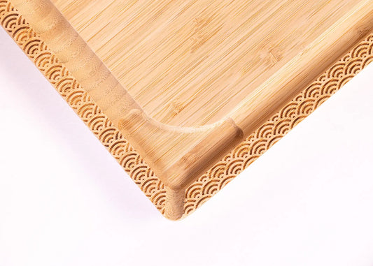 Tabla de Cortar de Bambú (Patrón Ondulado) - 40 x 30 x 2 cm