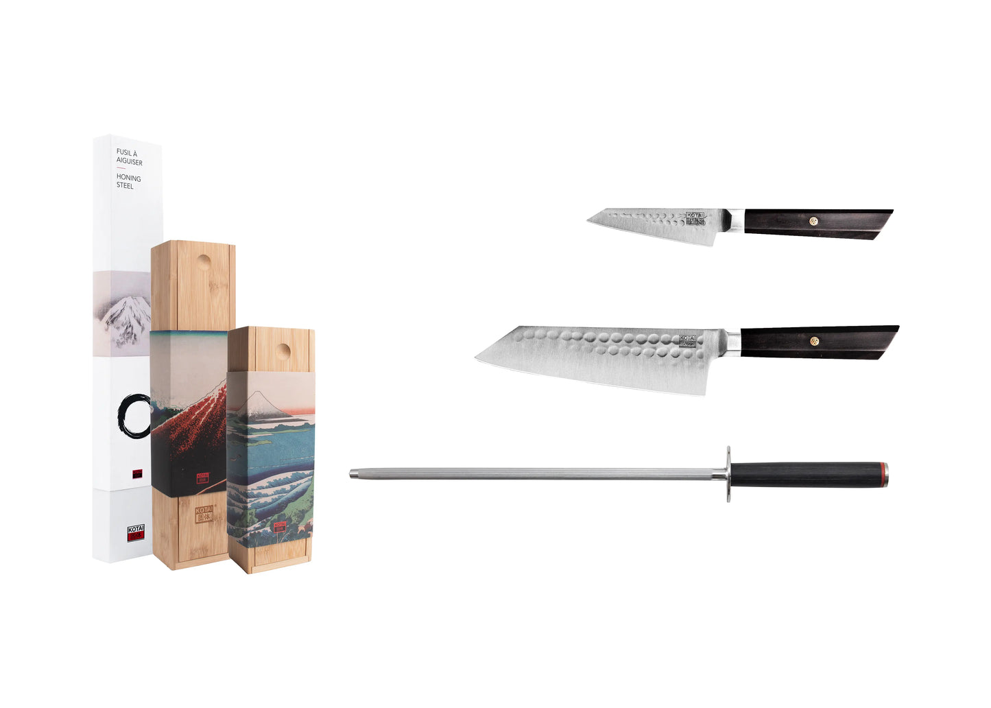 Starter 3-Piece Knife Set - Bunka Collection (Honing Steel)