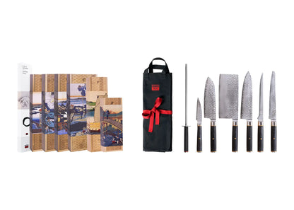 Set de Cuchillos Completo Nómada de 8 piezas - Colección Pakka San-Mai
