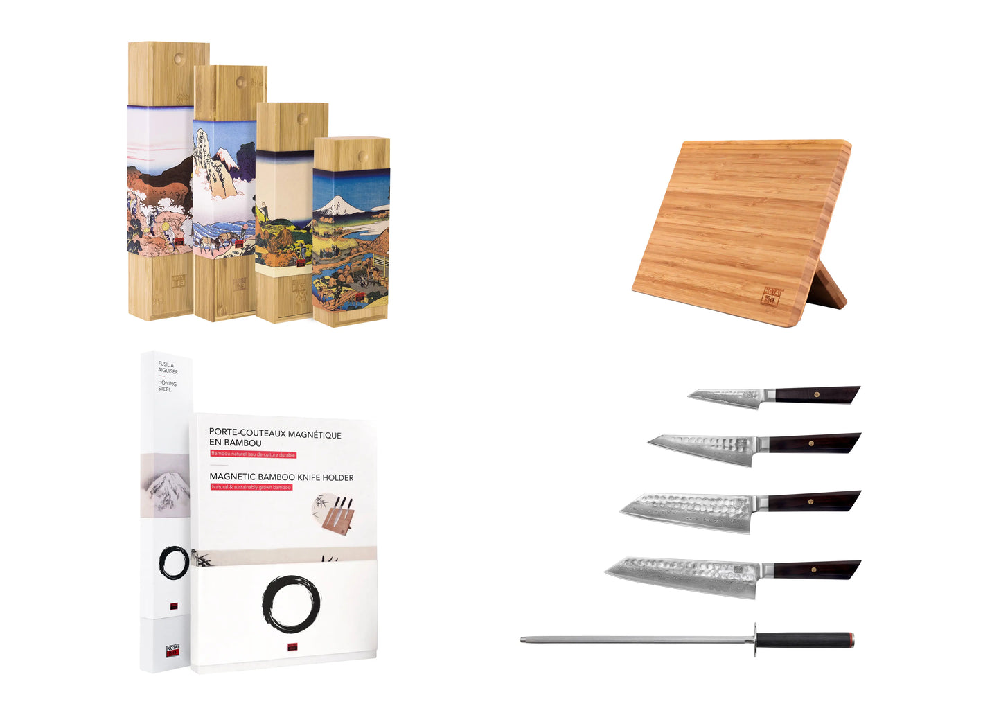 Set Complet de Couteaux 6 pièces - Collection Bunka Damascus