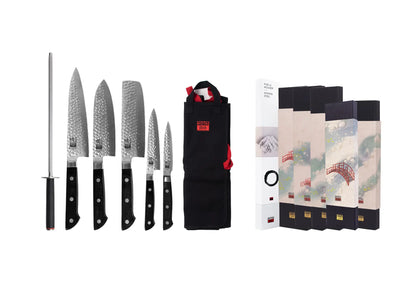 Complete 7-Piece Knife Set - Hashi Tsuchime Collection