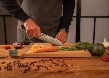Couteau Santoku - Lame de 180 mm - Collection Hashi Damas