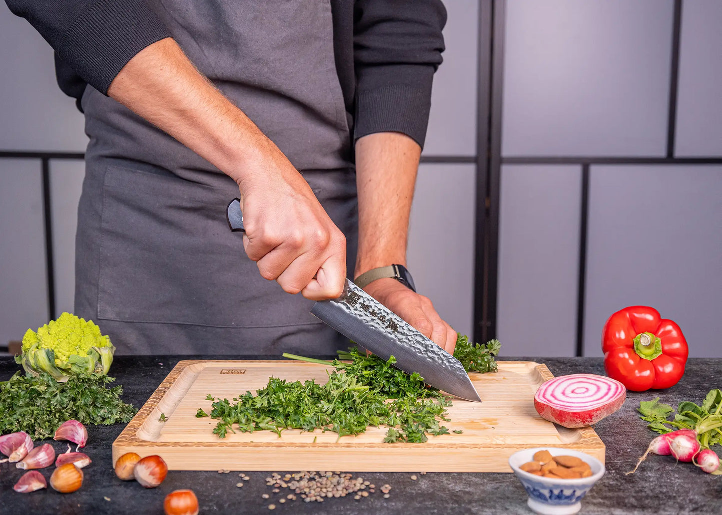 Couteau Bunka Santoku 180 mm - Collection Tsubame