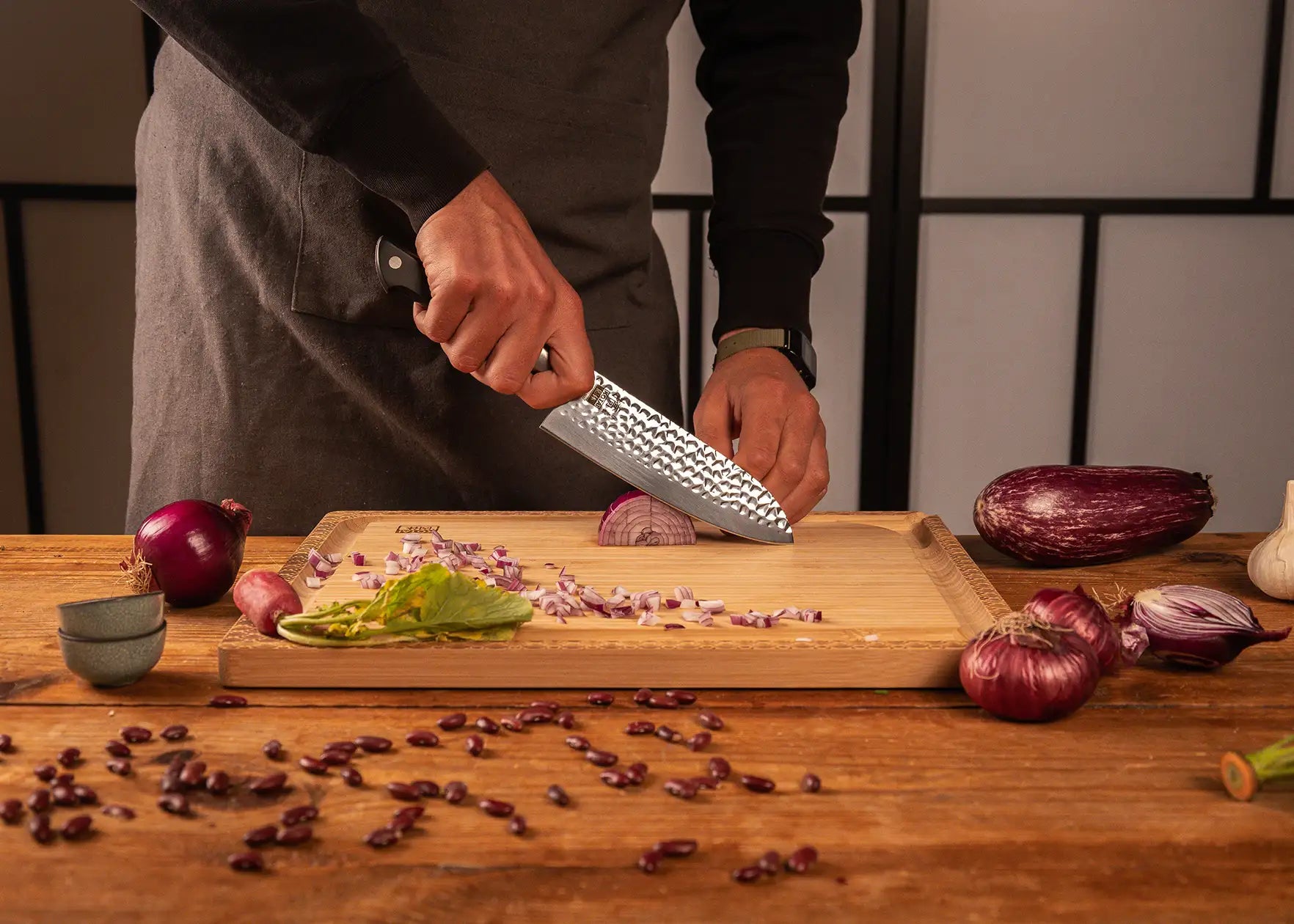 Santoku Knife 170 mm - Hashi Tsuchime collection