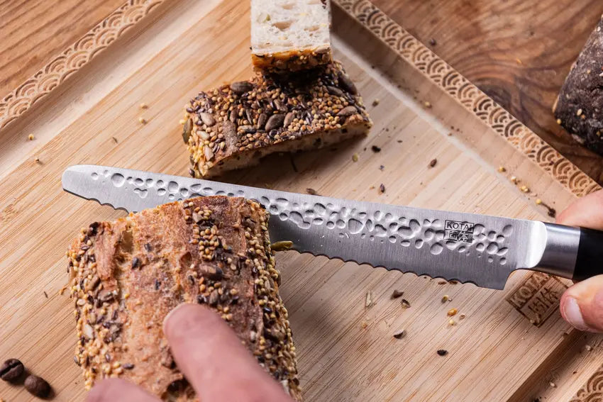 KOTAI's serrated bread knife can cut through all types of bread without damaging it.