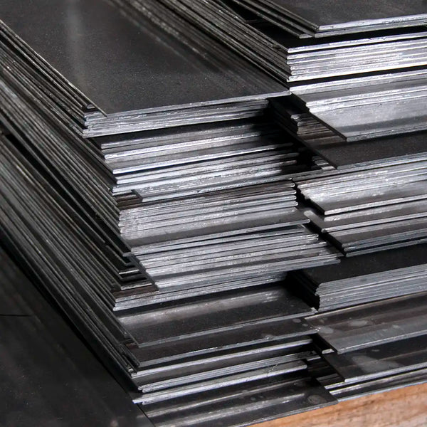 A zoom shot of a stack of 440C steel bars.